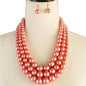 3 Layered Pearl Necklace Set