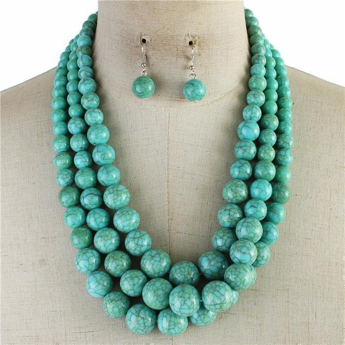 3 Layered Pearl Necklace Set