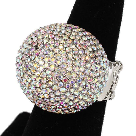 Crystal Pave Ball Ring