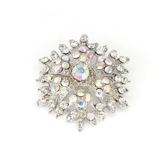 Crystal Round Brooch