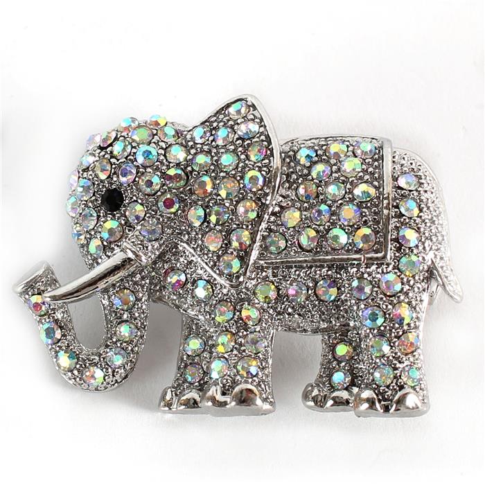 Crystal Casting Elephant Brooch