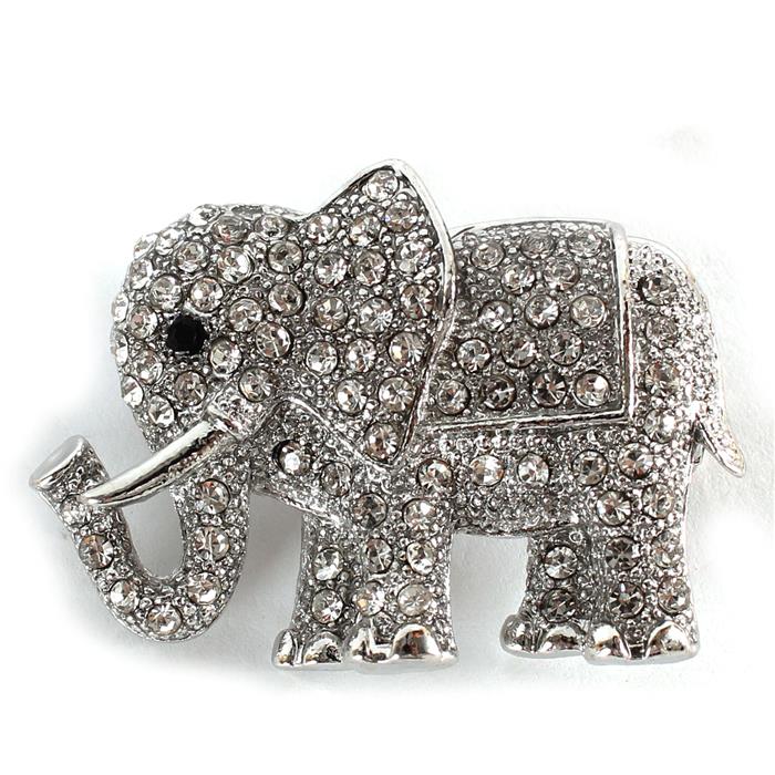 Crystal Casting Elephant Brooch