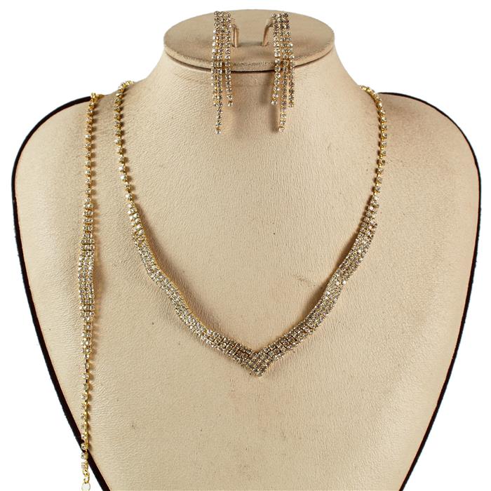 Rhinestone Necklace set 3 Pcs