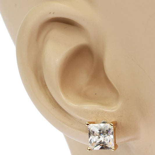 Cubic Zirconia Square Earring