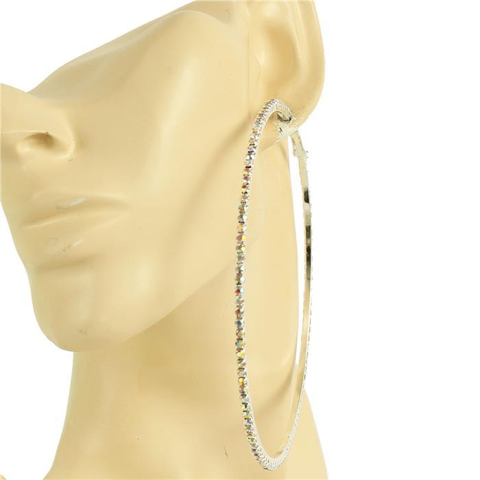 100mm Rhinestone Hoop Earring