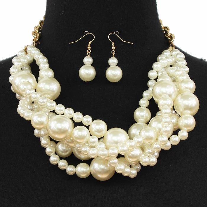 Pearl Braid Necklace Set