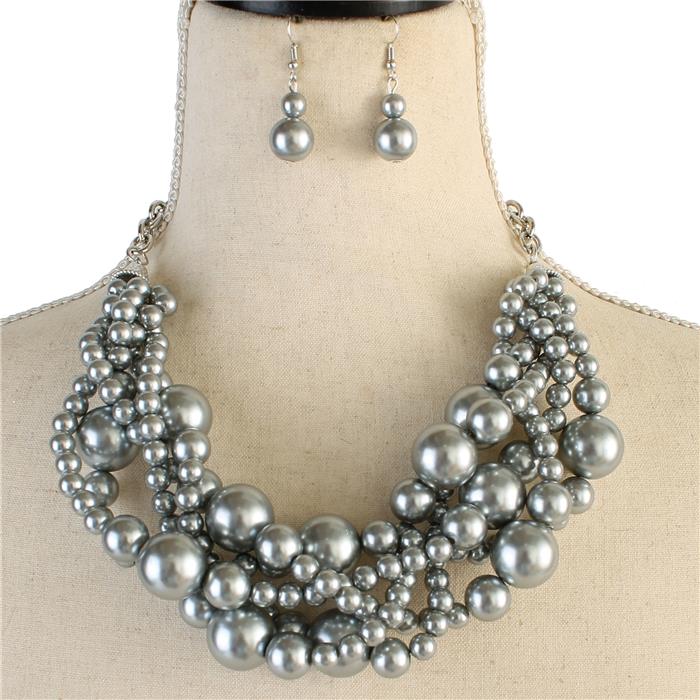 Pearl Braid Necklace Set