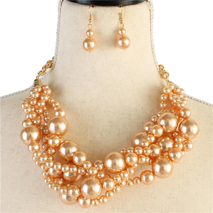 Pearl Braid Necklace Set