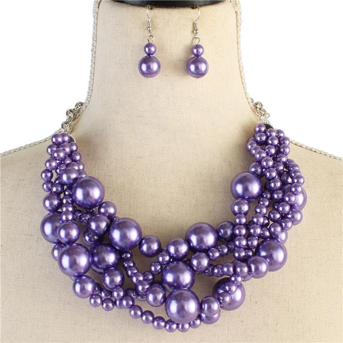 Pearl Braid Necklace Set