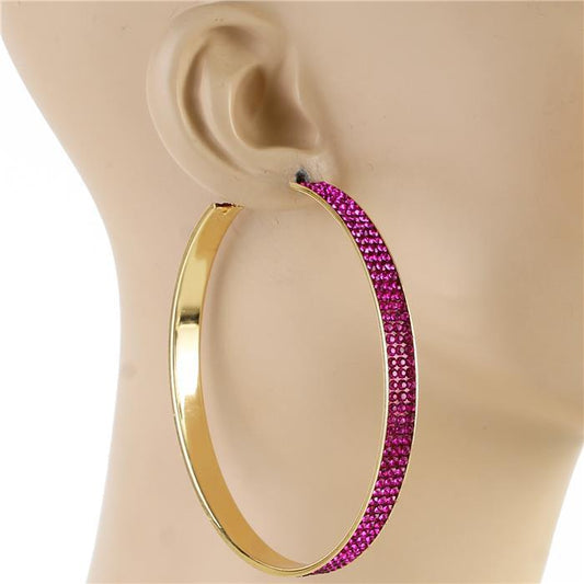 Rhinestone Hoop Earring