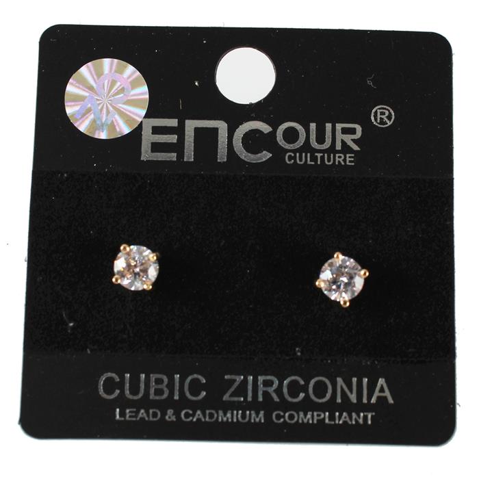 Cubic Zirconia 5mm Round Stud Earring