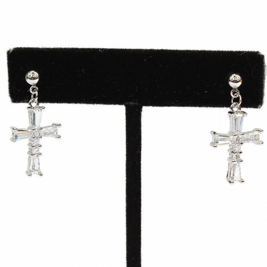 CZ Cross Earring