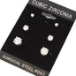 .30 inch CZ 3 Pairs Earring