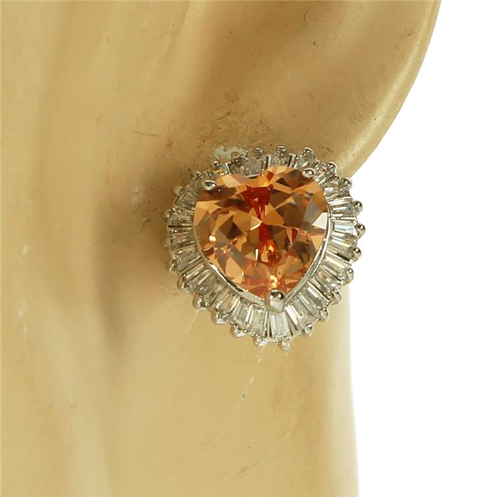 CZ Heart Stud Earring