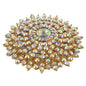 Crystal Stones Round Brooch