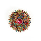 Crystal Stones Round Brooch