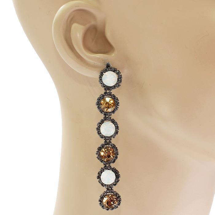 Crystal Round Long Earring