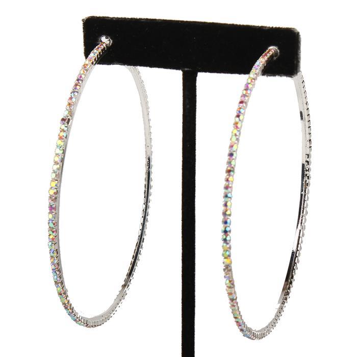 3.25'' Rhinestone Hoop Earring