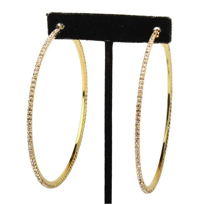 3.25'' Rhinestone Hoop Earring