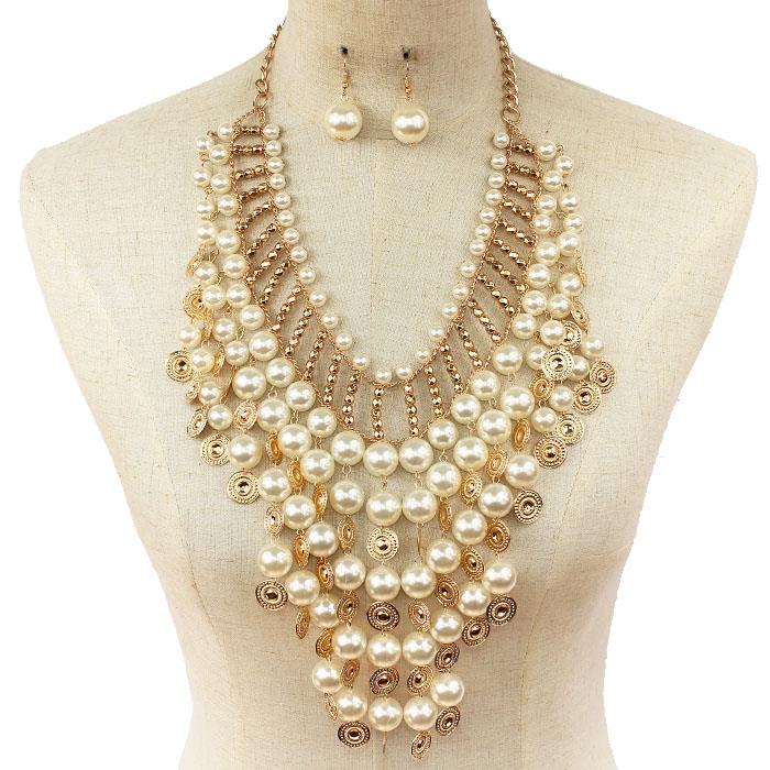 Pearl Drop Necklace Set