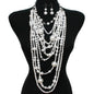 Long Multilayered Pearl Necklace Set