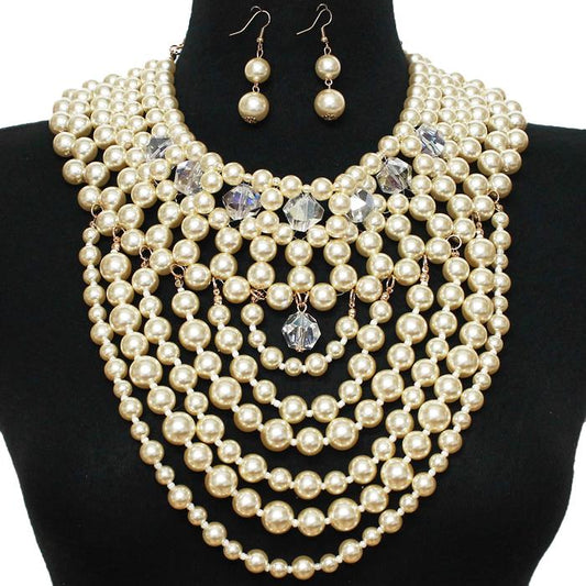 Pearl Drop Necklace Set