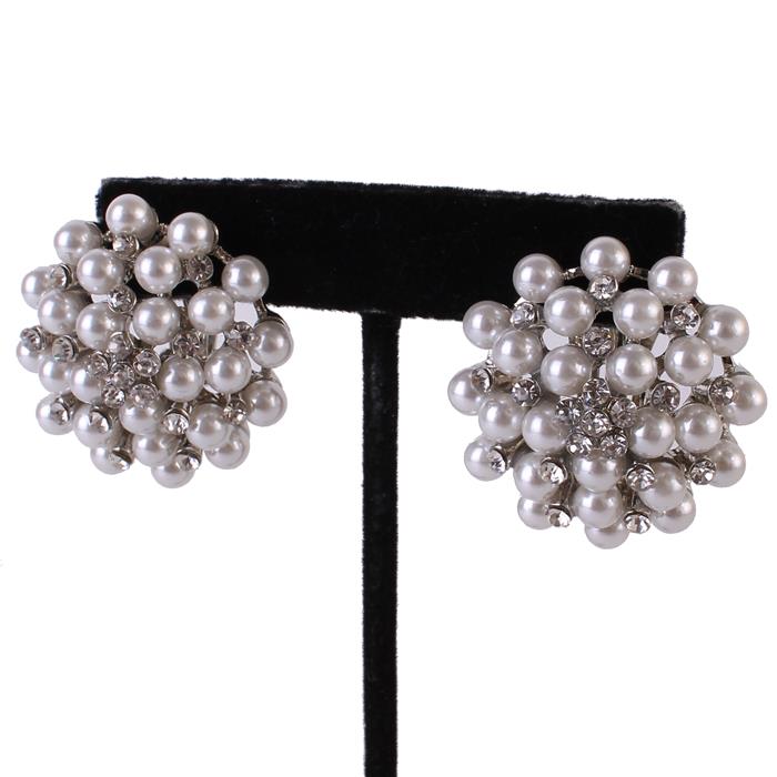 Pearl Flower Clip-On Earring