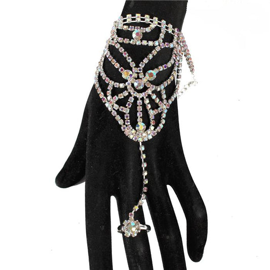 Rhinestone Bracelet with Ring