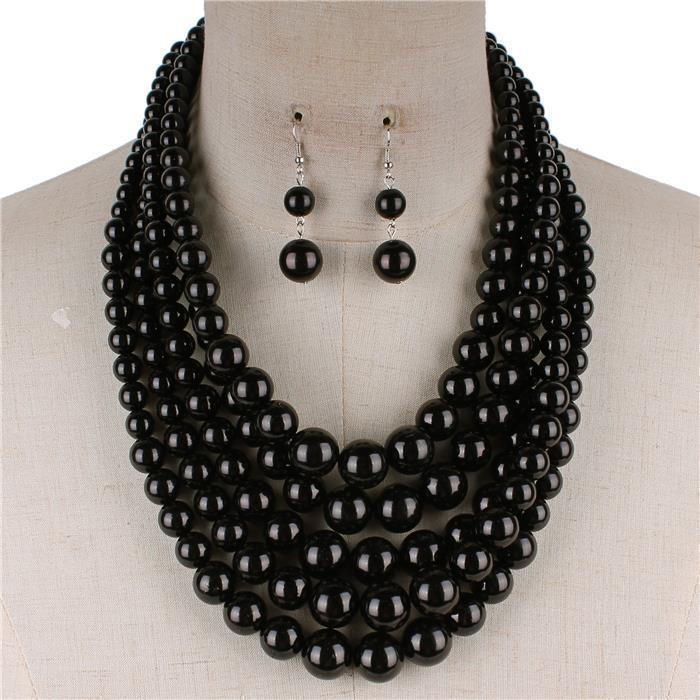 5 Layered Pearl Necklace Set