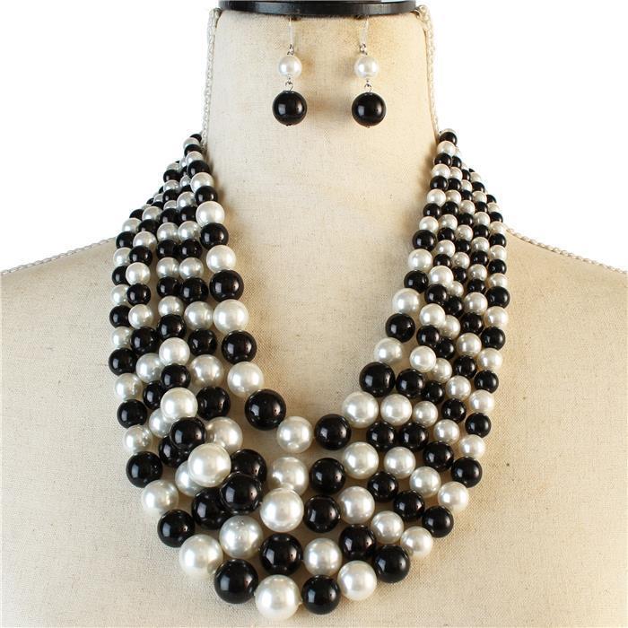 5 Layered Pearl Necklace Set