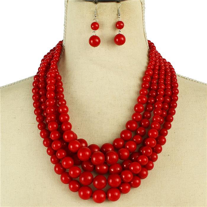 5 Layered Pearl Necklace Set