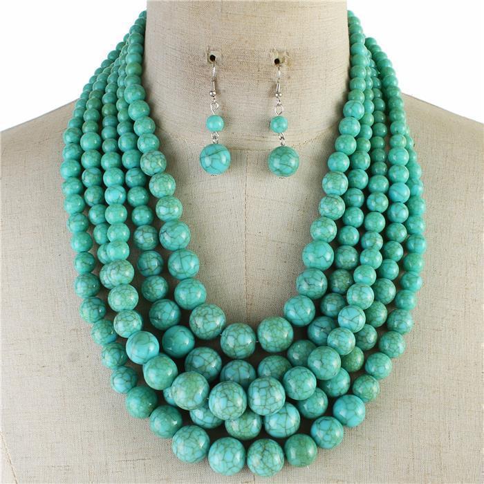 5 Layered Pearl Necklace Set