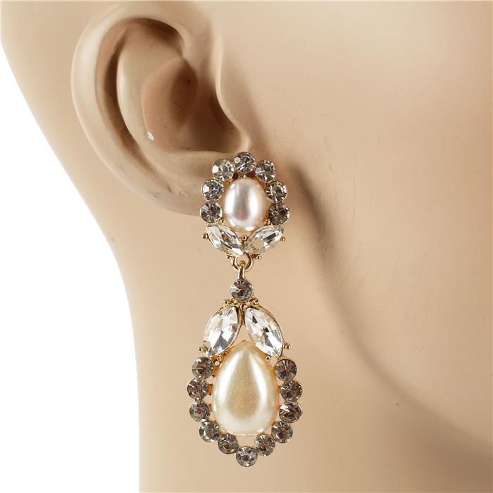 Crystal Pearl Drop Earring