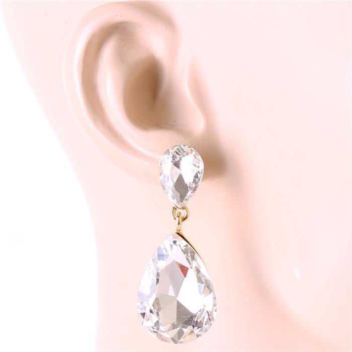 Crystal Teardrop Earrimg