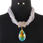 Crystal Beads Teardrop Necklace Set