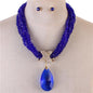 Crystal Beads Teardrop Necklace Set