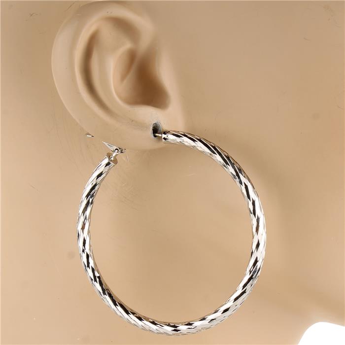 Metal Texture Hoop Earring