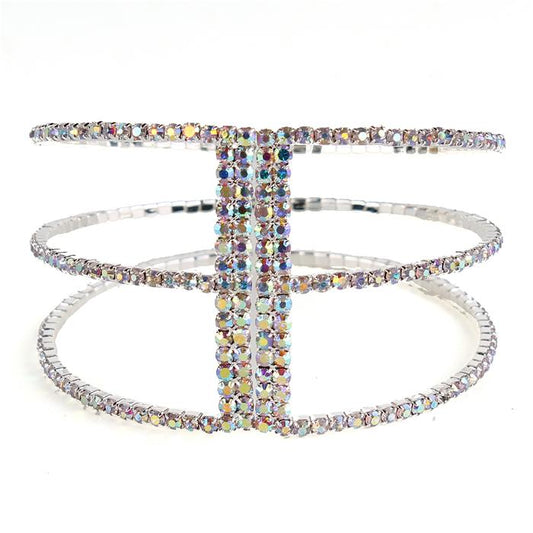 Rhinestone Three Lines  Bracelet