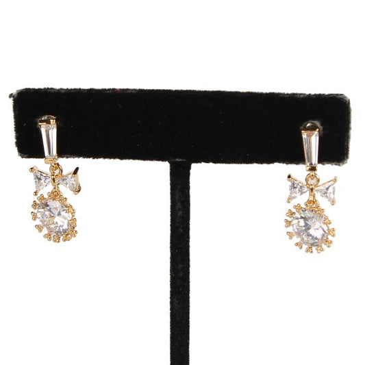 CZ Bow Dangling Earring