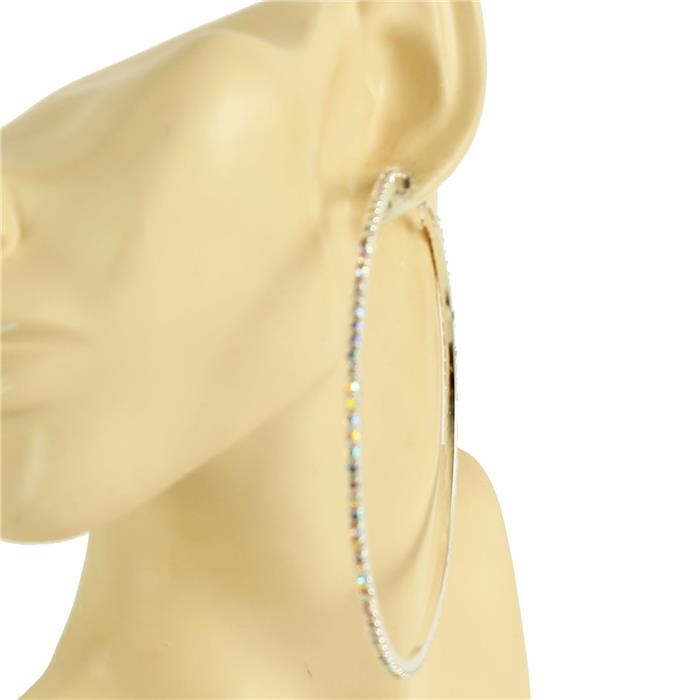 90mm Rhinestone Hoop Earring