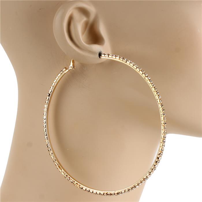 90mm Rhinestone Hoop Earring