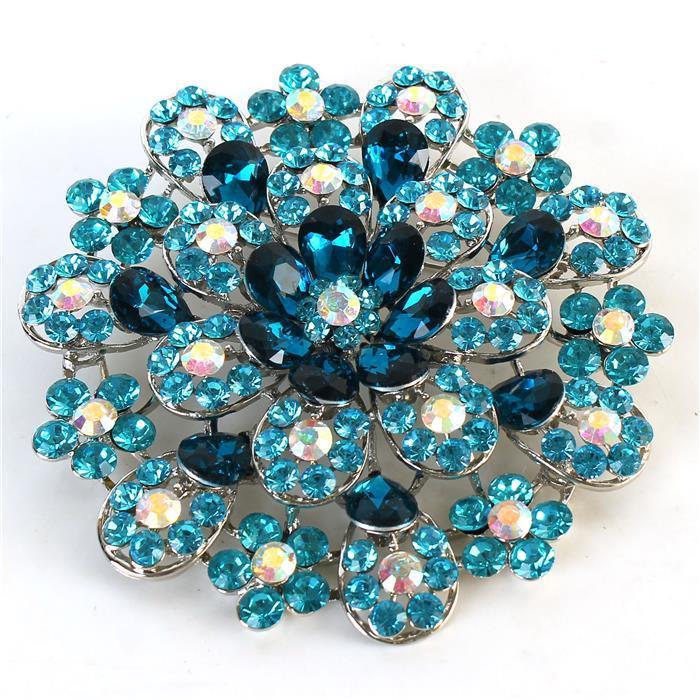 Crystal Flower Brooch