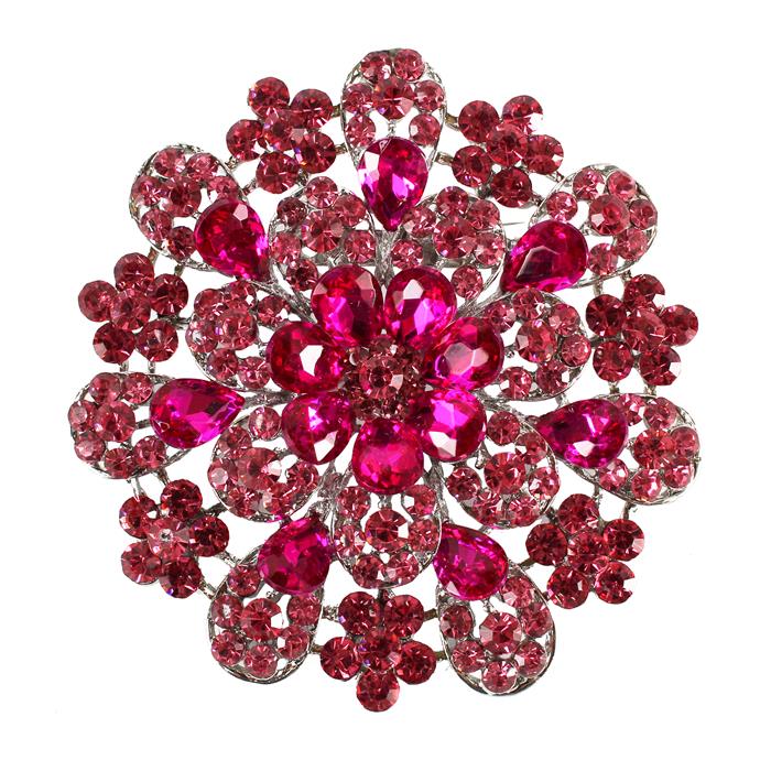 Crystal Flower Brooch