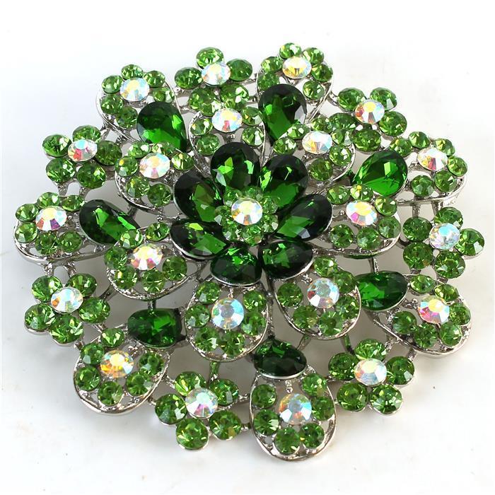 Crystal Flower Brooch