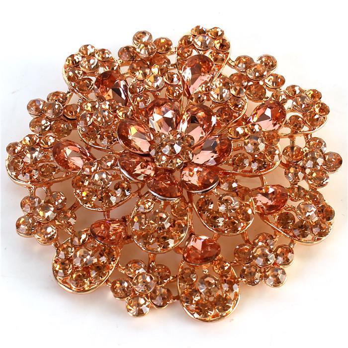 Crystal Flower Brooch