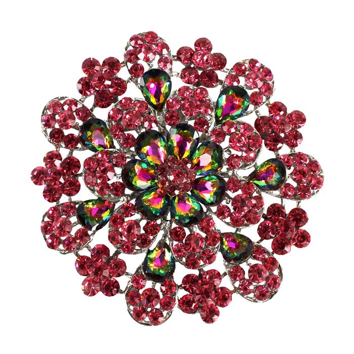 Crystal Flower Brooch