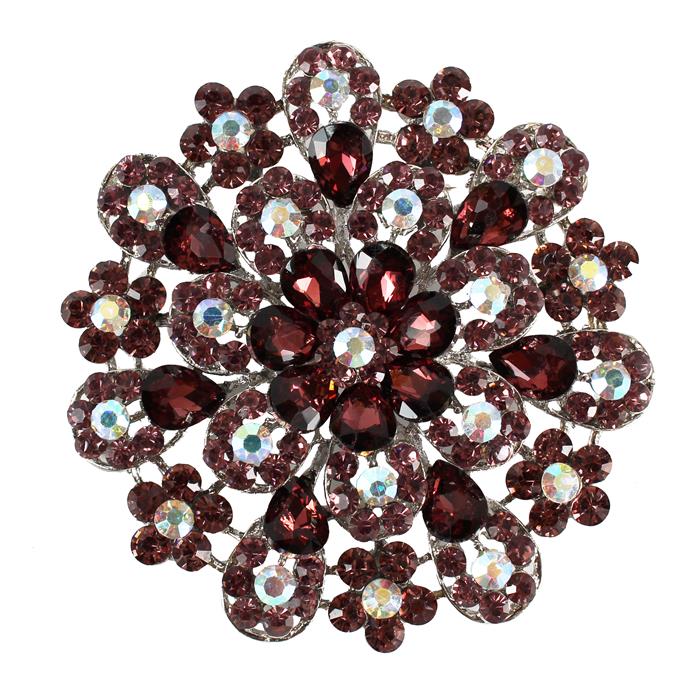 Crystal Flower Brooch