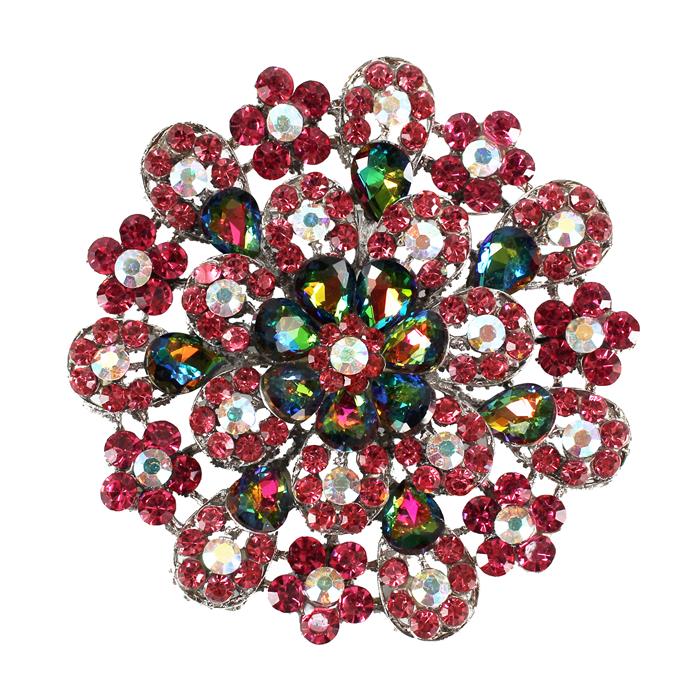 Crystal Flower Brooch