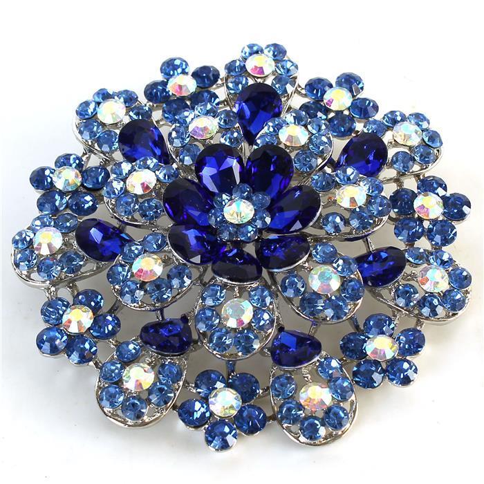 Crystal Flower Brooch