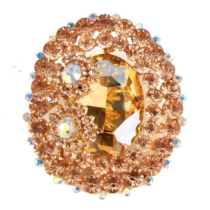 Crystal Oval Brooch